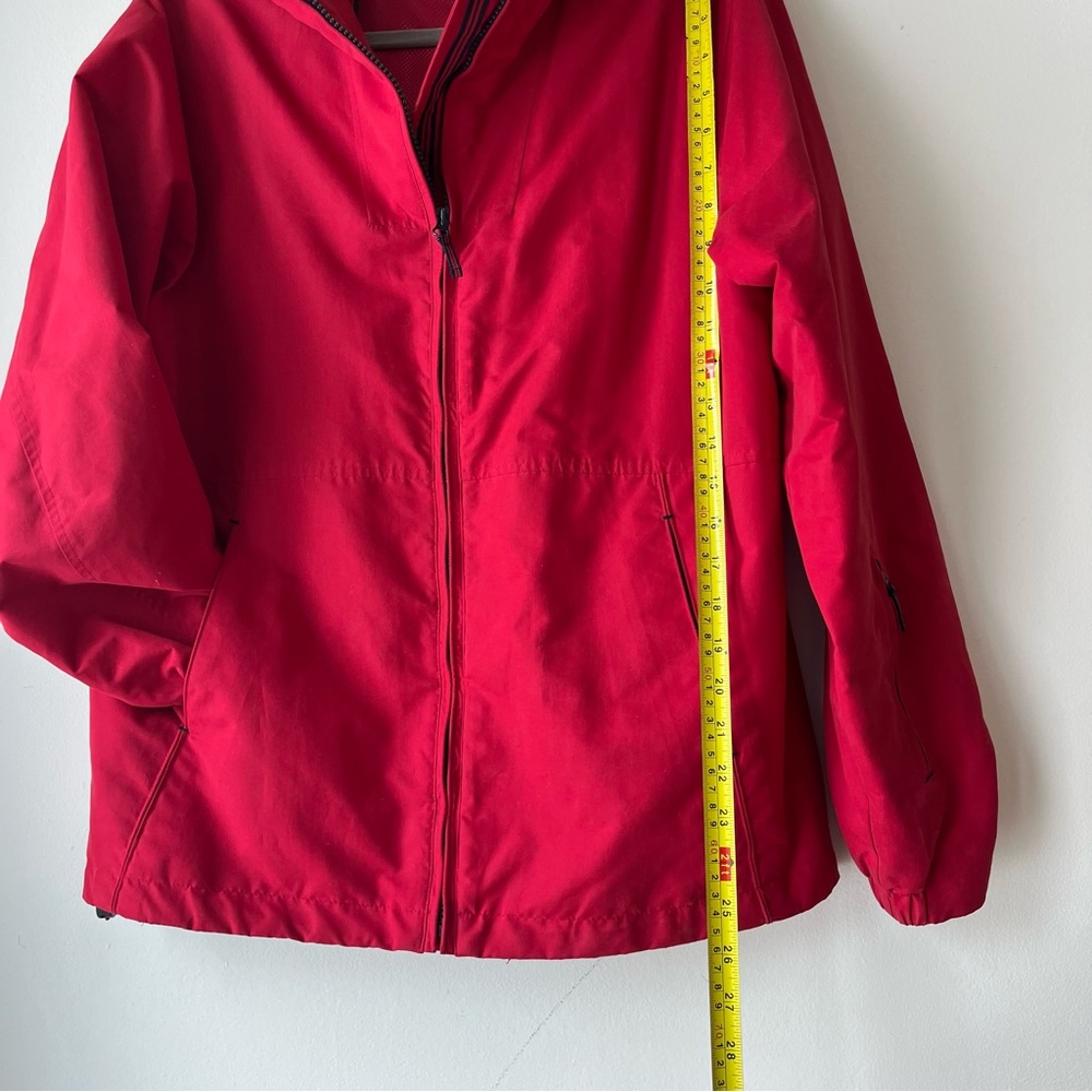 Alpine Tek Red Hooded Windbreaker Jacket Size 12 Lightweight Zip Coat Women’s - Picture 6 of 9